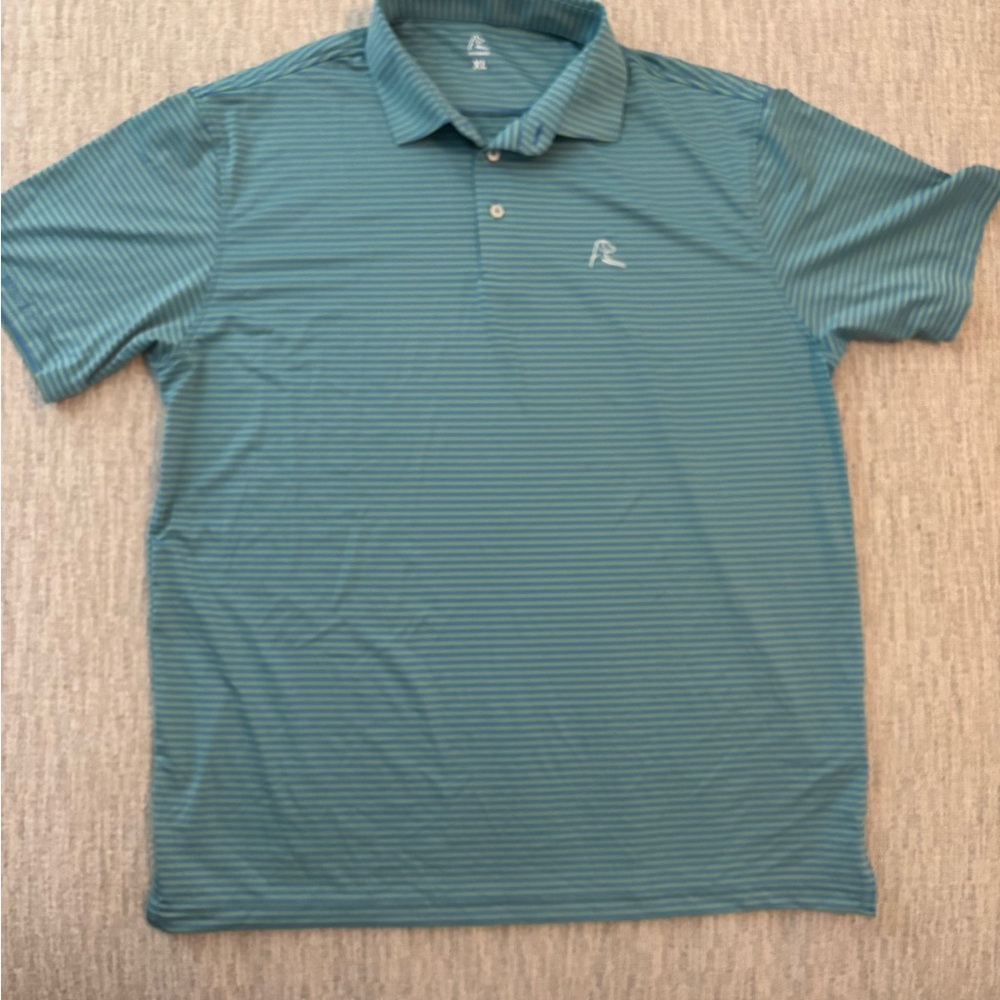 Rhoback Green & Blue Striped Polo Shirt